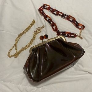 Zara Jelly Bag/Clutch with Acrylic Chain and Gold Chain